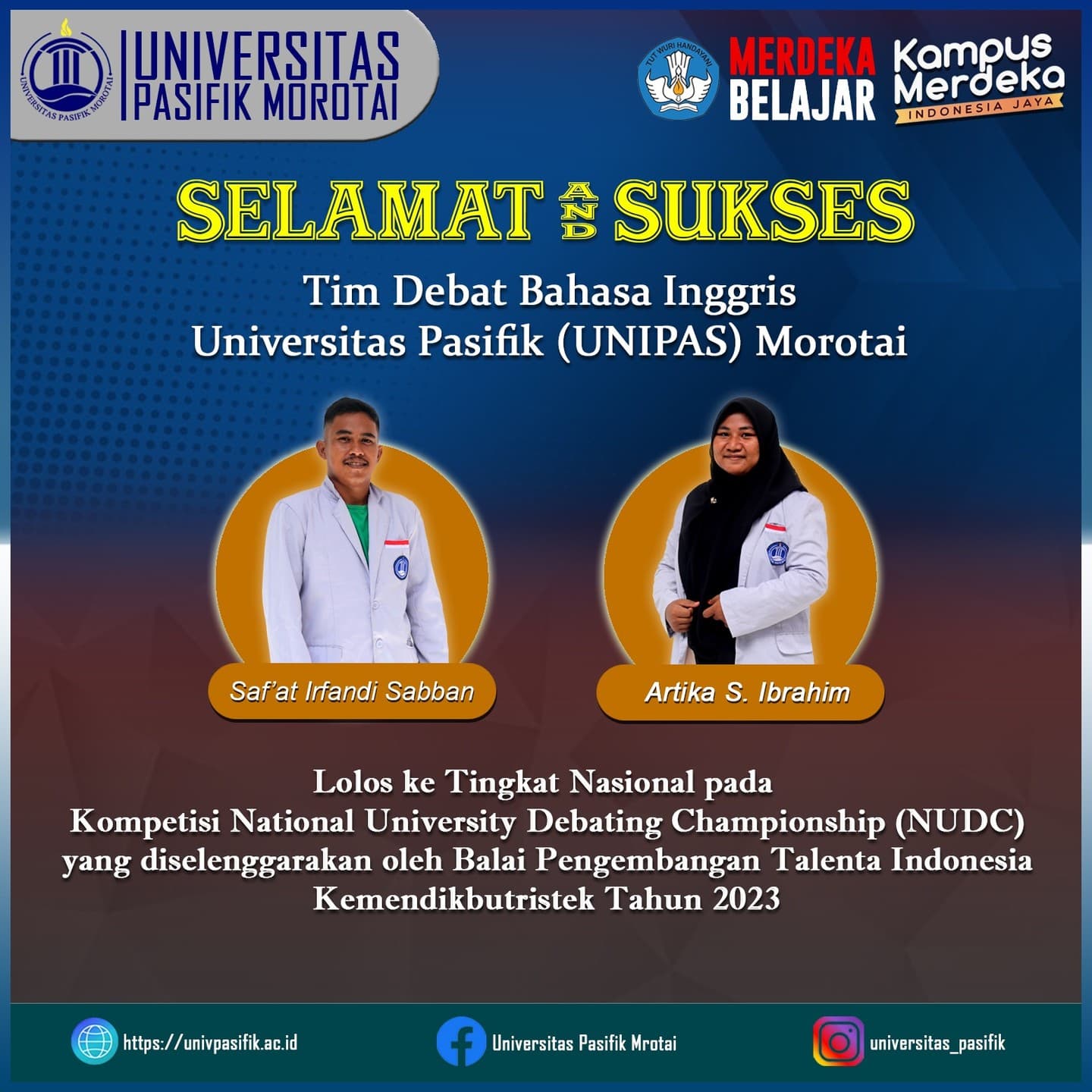 Mahasiswa Universitas Pasifik Morotai Lolos ke Tingkat Nasional NUCL Tahun 2023