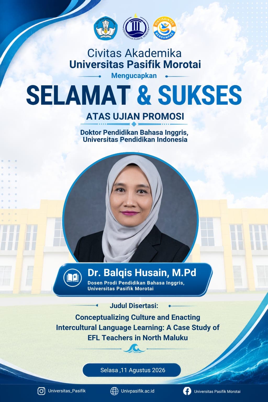 UNIPAS Sampaikan Selamat atas Ujian Promosi Doktor Dr. Balgis Husain, M.Pd.
